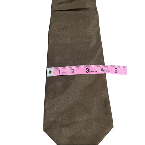 NWT YSL Rive Gauche Brown 100% Silk Necktie - Picture 2 of 13